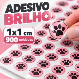 ADESIVO BRILHO - 900 UNIDADES  POR FOLHA - 1CM X 1CM