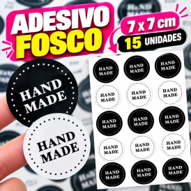 ADESIVO FOSCO - 15 UNIDADES POR FOLHA - 7CM X 7CM