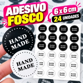 ADESIVO FOSCO - 24 UNIDADES POR FOLHA - 6CM X 6CM
