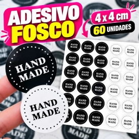 ADESIVO FOSCO - 60 UNIDADES POR FOLHA - 4CM X 4CM