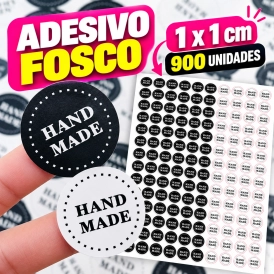 ADESIVO FOSCO - 900 UNIDADES POR FOLHA - 1CM X 1CM