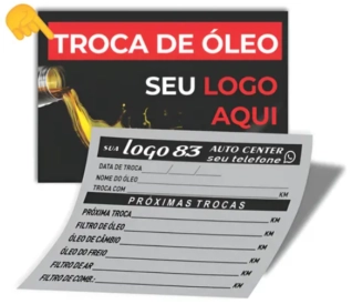 ADESIVO TROCA DE ÓLEO PERSONALIZADO - 8X5CM