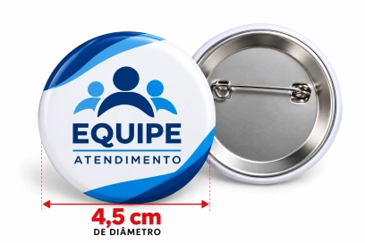 BOTTON COM ALFINETE PERSONALIZADO - 4,5CM