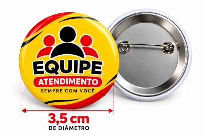 BOTTON COM ALFINETE PERSONALIZADO - 3,5CM