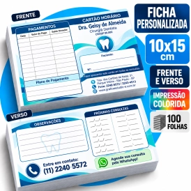 FICHA PERSONALIZADA - 4X4 - SEM VINCO - 10X15CM