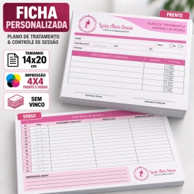 FICHA PERSONALIZADA - 4X4 - SEM VINCO - 14X20CM