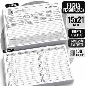 FICHA PERSONALIZADA - 1X1 - SEM VINCO - 14X20CM