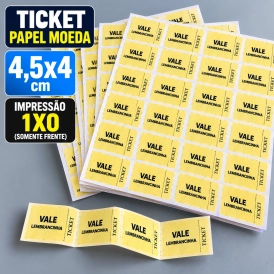 TICKET DE PAPEL MOEDA PERSONALIZADO - 4,5X4CM