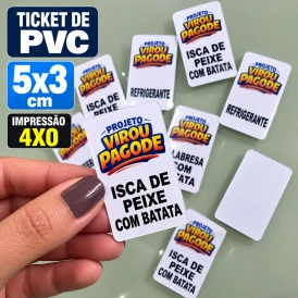 TICKET DE PVC PERSONALIZADO - 5X3CM