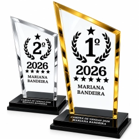 TROFÉU ESPELHADO - 30X15 - PERSONALIZADO