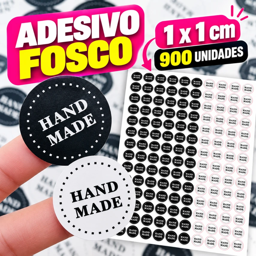 ADESIVO FOSCO - 900 UNIDADES POR FOLHA - 1CM X 1CM
