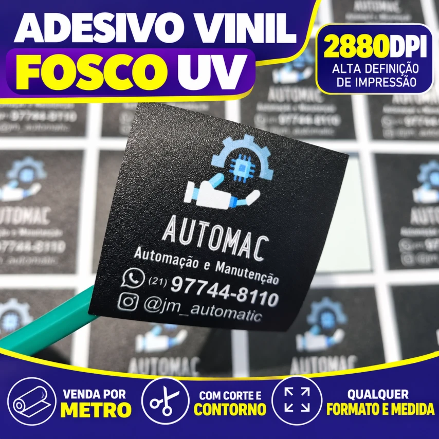 ADESIVO FOSCO UV 2.880 DPI - CORTE E CONTORNO - METRO