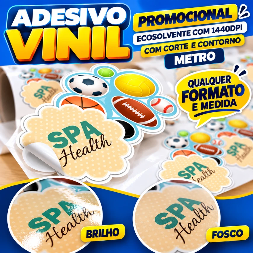 ADESIVO VINIL PROMOCIONAL 1.440DPI - CORTE E CONTORNO - METRO