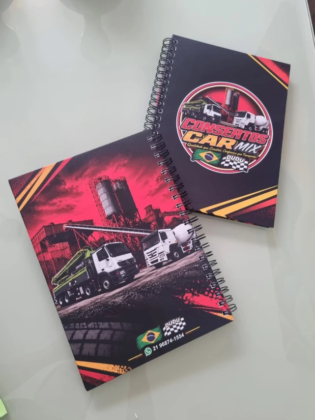 CADERNO PERSONALIZADO - CAPA DURA - 192 FOLHAS - 15X21CM