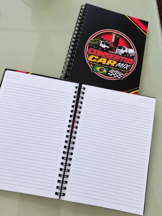 CADERNO PERSONALIZADO - CAPA DURA - 192 FOLHAS - 15X21CM