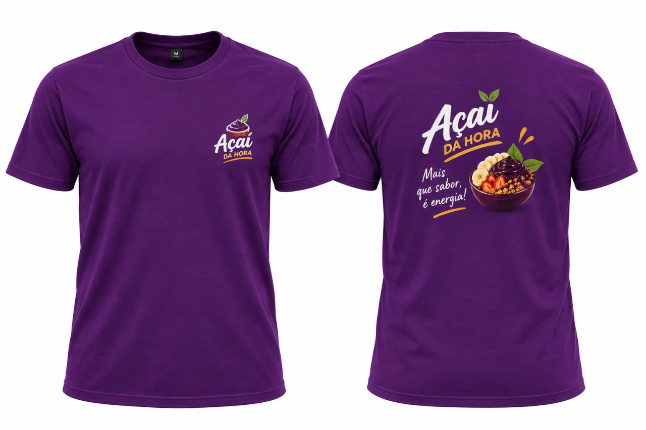CAMISA ALGODÃO PERSONALIZADA DTF - PEITO 8X8 E COSTAS A3