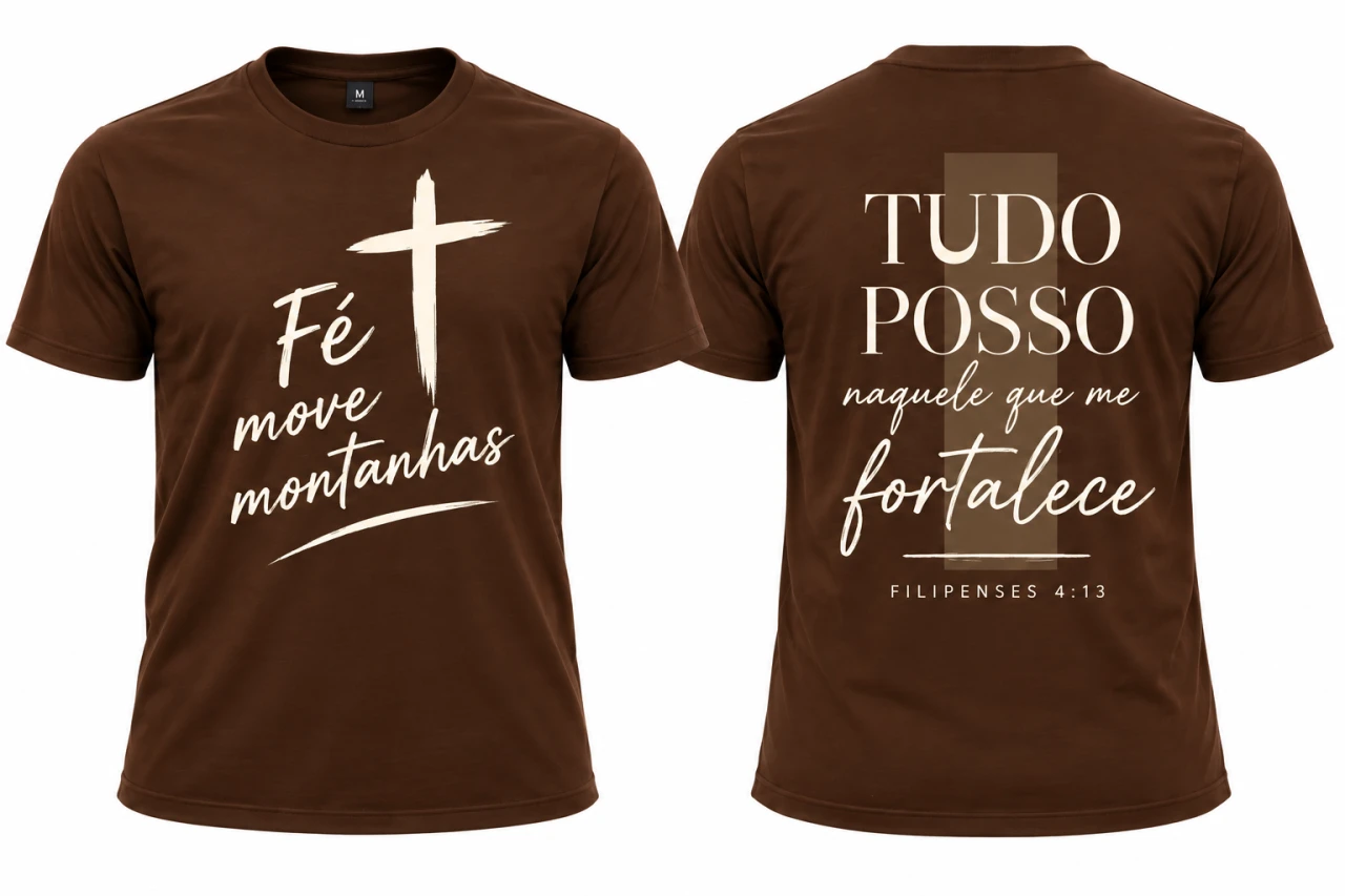 CAMISA DE ALGODÃO PERSONALIZADA DTF - FRENTE A4 E COSTAS A4