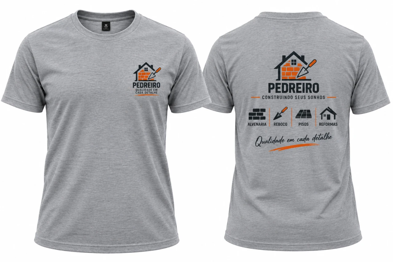 CAMISA DE POLIÉSTER PERSONALIZADA PARCIAL - PEITO 8x8 E COSTAS A4 - P AO GG