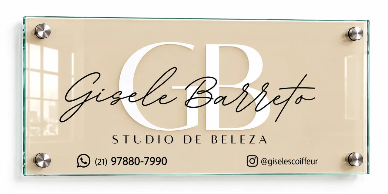 QUADRO DE VIDRO ADESIVADO RETROVERSO - PERSONALIZADO + 4 EXTENSORES DE INOX