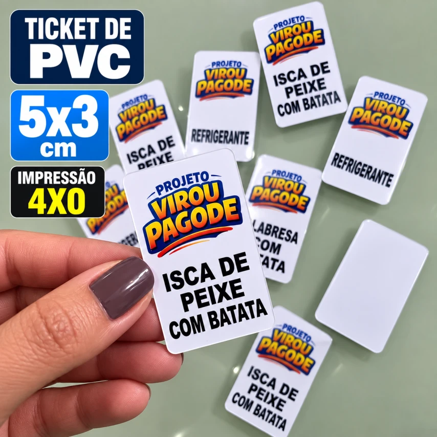 TICKET DE PVC PERSONALIZADO - 5X3CM
