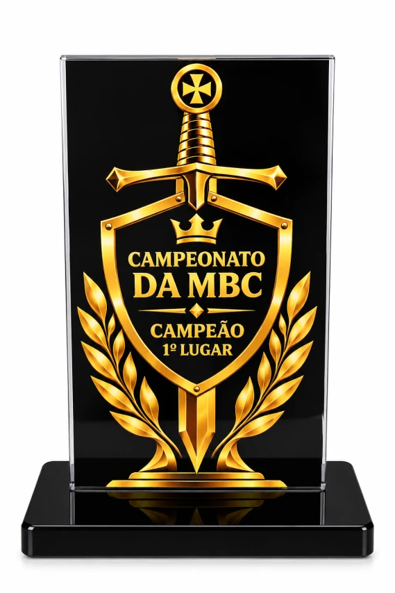 TROFÉU ACRÍLICO COM IMPRESSÃO 16X8 + BASE PRETA 10MM LISA - PERSONALIZADO