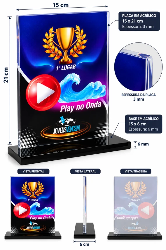 TROFÉU CLÁSSICO - IMPRESSÃO TOTAL - 15x21